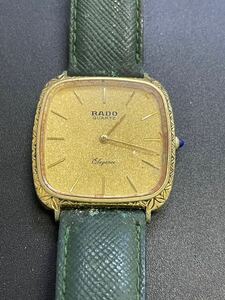 RADO ラドー Elegance エレガンス 121.9539.2 2針 ゴールド文字盤 メンズ クオーツ 電池式 腕時計 動作未確認
