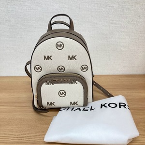 MICHAEL KORS マイケルコース JAYCEE XS BACKPACK コンバーチブル　ジップポケット　バックパック　グレージュ　ホワイト系　MK