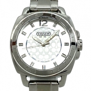 COACH(コーチ) 腕時計■美品 ミニシグネチャー柄 CA.64.7.14.0606 ボーイズ シルバー