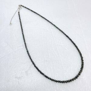 【DHS2992HM】天然オニキス?ネックレス K18WGクラスプ 全長約40cm 石目30.00ct 総重量6.9g 宝石 現状保管品