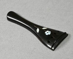 ▲テールピース Round型 Shell Flower Ebony 4/4