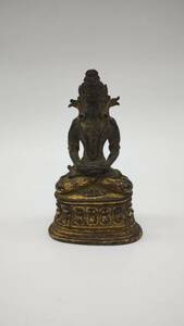 中国 古物 仏像 時代物 銅製 置物 古銅 清時代 琉金物 仏教美術 中国古美術