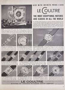 稀少・時計広告！1950年代ルクルト 時計広告/Le Coultre Watches/K