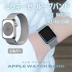 Apple Watch 4244 ミラネーゼループ バンド シルバー R25-n