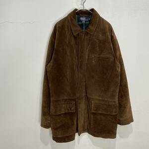 ☆送料無料☆ 90s☆Ralph Lauren☆スエードレザージャケット☆本革☆ブラウン☆M☆