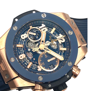 ウブロ HUBLOT ビッグ・バン ウニコ キングゴールド ブルーセラミック 441.OL.5181.RX ブルー、ゴールド 腕時計 メンズ 中古