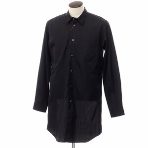 【中古】ブラックコムデギャルソン BLACK COMME des GARCONS コットン ロングシャツ ブラック【L】