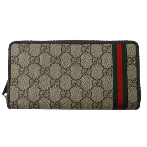 グッチ GUCCI 財布 メンズ ブランド GGプラス ウェブ 長財布 ベージュ カーキ 308009 ラウンドファスナー おしゃれ シンプル 札入れ 小銭入