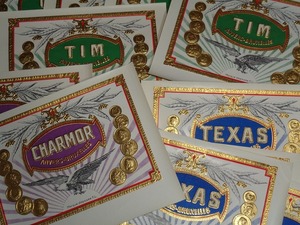 ヨーロッパ　シガーボックスラベル 　Tim/Charmer/Texas　　 20枚