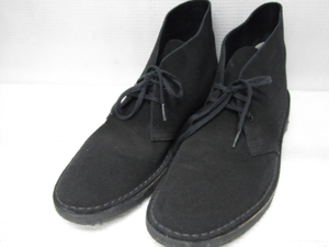 Clarks クラークス スエード デザートブーツ 約25.5cm 7 1/2 US8 ブラック メンズ シューズ 靴 定形外郵便全国一律710円 J16-b