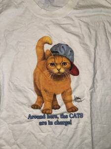 90s USA製 BOB HARRISON ボブ ハリソン 猫 ネコ CAT Tシャツ XXL アニマル ドッグ 犬 dog tee