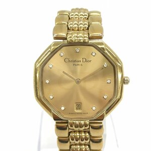 Christia Dior　クリスチャン・ディオール　レディース　腕時計　デポーズ　ゴールドカラー　45.154/726825　稼働品【CDAV3002】