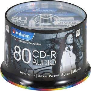 バーベイタムジャパン(Verbatim Japan) 音楽用 CD-R 80分 50枚 ホワイトプリンタブル 48倍速 MUR80