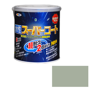 多用途 水性スーパーコート アサヒペン 塗料・オイル 水性塗料1 1.6L ソフトグレー