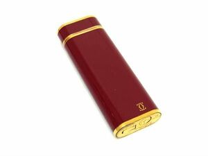 1円 ■美品■ Cartier カルティエ マストライン オーバル 高級ガスライター ローラーガスライター 喫煙グッズ 喫煙具 ボルドー系 FA3095