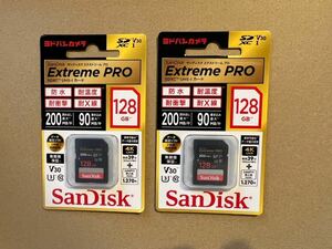 Sandisk Extreme Pro 128GB 200/90 高速★国内正規品 サンディスク★SD 2枚セット