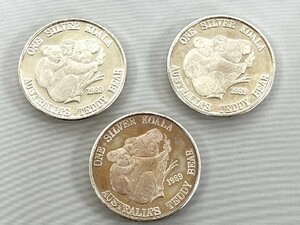 ※※オーストラリア コアラ銀貨 コイン 1989年 おまとめ3点 1OZ 999 SILVER ROUND KOALA AUSTRALIA