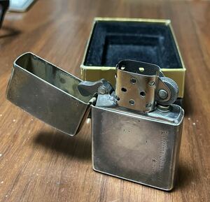 ■ Zippo 01年製 ■ silver ■ シルバー ■ 元箱&革ケース付き ■