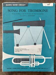 送料無料 吹奏楽楽譜 ジョン・モリセイ：ソング・フォー・トロンボーン スコア・パート譜セット