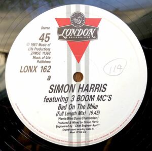 レア 1987 Simon Harris Featuring 3 Boom MC