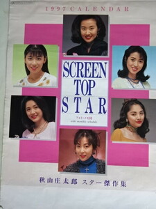 SCREEN TOP STAR 　1997年カレンダー(38cm×52cm)秋山庄太郎スター傑作集　(かとうれいこ/水野真紀/西村知美/中村あずさ 他)