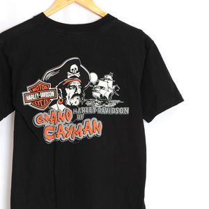 BT2384 ハーレーダビッドソン HARLEY DAVIDSON Tシャツ S 肩46 ドクロ 海賊 2003 メール便可 xq