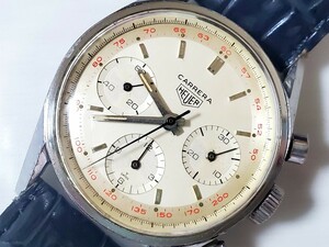 超希少！HEUER ホイヤー CARRERA 初期カレラ【2447ST】ファーストエグゼクション レッドタキ クロノグラフ