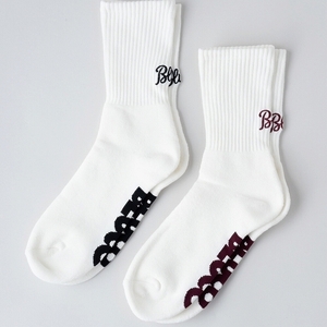 2足セット BLUCO ブルコ 1403-3A14 2-PAC ソックス Embroidery ロゴ刺繍 靴下 BLACK/BURGUNDY