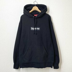 【21AW Lサイズ】Supreme シュプリーム BOX LOGO HOODIE ボックスロゴ スウェットパーカー ブラック 黒 刺繍 裏起毛 プルオーバー フード