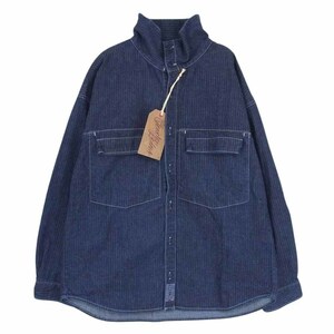 TENDERLOIN テンダーロイン T-DENIM HB MOCK NECK SHT デニム シャツ ヘリンボーン モックネック 長袖 シャツ インディゴ系 S【中古】