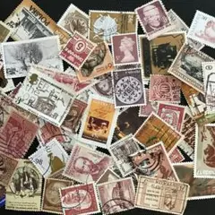 海外ヴィンテージ使用済み切手（ブラウンカラー）ランダム50枚