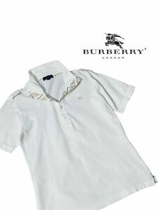 【爽快な逸品】極上美品◆ BURBERRY LONDON バーバリーロンドン ◆ポロシャツシャツ 半袖 トップス ドレスシャツ ノバチェック サイズ L