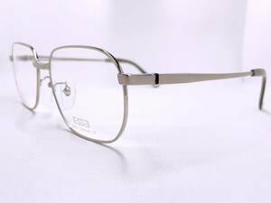 6F103 新品 未使用 ESSE メンズ チタン 四角 54□16 139 男性 レディース 女性 チタン シルバー シンプル フルリム メガネ 眼鏡 フレーム
