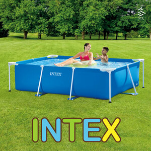 INTEX プール 大型 正規品 インテックス レクタングラ フレームプール 家庭用 プール 強化ビニール3層構造 220cmX150cmX60cm 28270
