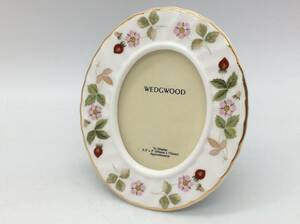 #3624 Wedgwood ウェッジウッド ワイルドストロベリー ミニ写真立て フォトフレーム フォトスタンド オーバル 楕円形 ピンク 中古