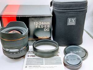 ★新品級★SIGMA シグマ12-24mm F4.5-5.6DG ニコン用 一眼カメラ用レンズ 元箱付き #85