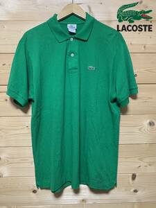 ★入手困難品★美中古・ LACOSTE（ラコステ）★ポロシャツ（鹿の子）GREEN サイズ5　JPサイズXL　