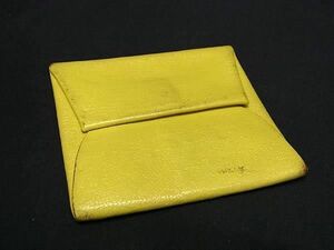 1円 HERMES エルメス バスティア シェーブル シルバー金具 コインケース コインパース X刻印 2016年 ライムイエロー系 AZ3034