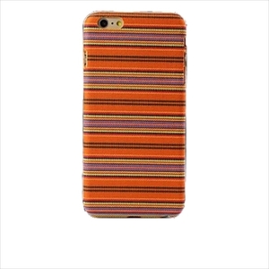 即決・送料込) がうがう！iPhone6s/6 Knitting Style Rear Cover Case Orange エスニック アジアン 民族柄 ケース オレンジ