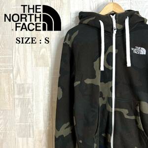 M3693 THE NORTH FACE ザノースフェイス　フルジップパーカー　Sサイズ　カモフラ　迷彩　メンズ　アウター　上着　羽織　裏起毛