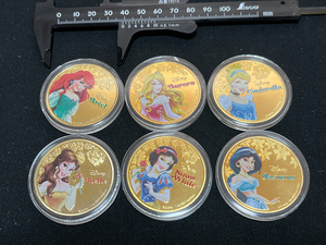 【X222】海外丸形記念金貨　カラーコイン メダル 2020年ニュージーランド エリザベスⅡ ディズニー 白雪姫 6枚