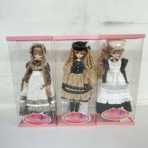 U410-O43-373 TAKARA タカラ リカちゃん キャッスル 3点セット 箱付き 人形 洋服 ドレス 着せ替え 女の子 メイド 三つ編み 帽子