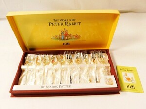 Y518★未使用品/ピーターラビット/カトラリー10本セット/THE WORLD OF PETER RABBIT ASAHI /スプーン/フォーク/送料590円〜