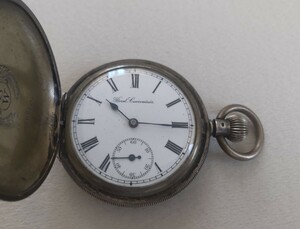 銀無垢 ハンターケース ボーレル クルボアジュ スモセコ 手巻き 懐中時計 ジャンク