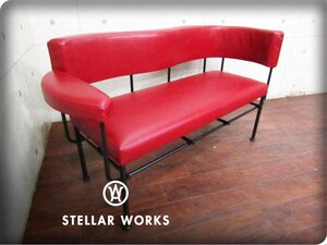 ■新品/未使用品/STELLAR WORKS/高級/FLYMEe/Cotton Club Lounge Chair Two Seater(1988)/Carlo Forcolini/牛革/レッド/442,200円/ft8560m