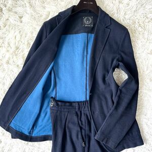 2372【美品・現行】T-JACKET ティージャケット セットアップ スーツ テーラード ジャージ素材 ストレッチ イージーブレザー 2B メンズ