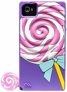 即決・送料無料)【かわいいペロペロキャンディーのケース】iPhone 4S/4 Creatures: Lolly Pop Violet