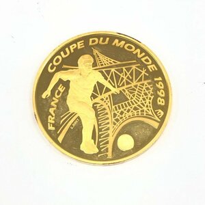 K22　FIFA ワールドカップ　フランス大会　1998年　100フラン金貨　総重量17.0g【CDAX6069】