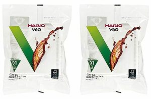 HARIO(ハリオ) V60ペーパーフィルター 白 1-2杯用 日本製 VCF-01-100W100枚入り 2個セット