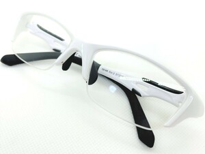 メガネフレーム ENCORE 10145 C-2 ハーフリム スクエアタイプ ホワイト 白×黒 KTM レンズ別売